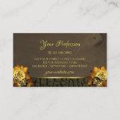 Rustikaler dunkelbrauner Holzkörner mit Rose Visitenkarte (Rückseite)