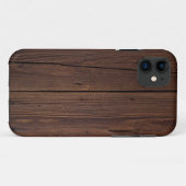 Rustikaler dunkelbrauner Holzzaun im Landstil Case-Mate iPhone Hülle (Rückseite (Horizontal))