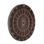Rustikaler dunkelbrauner Holzzaun im Landstil Dartscheibe (Vorderseite Links)
