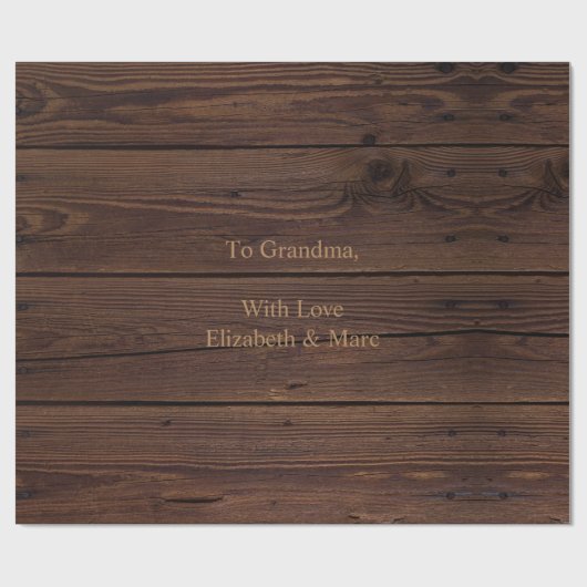 Rustikaler dunkelbrauner Holzzaun im Landstil Geschenkpapier (Flach)