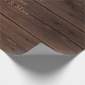 Rustikaler dunkelbrauner Holzzaun im Landstil Geschenkpapier (Ecke)