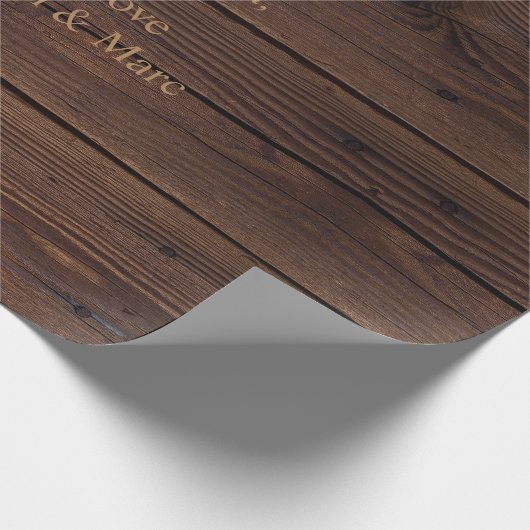 Rustikaler dunkelbrauner Holzzaun im Landstil Geschenkpapier (Ecke)