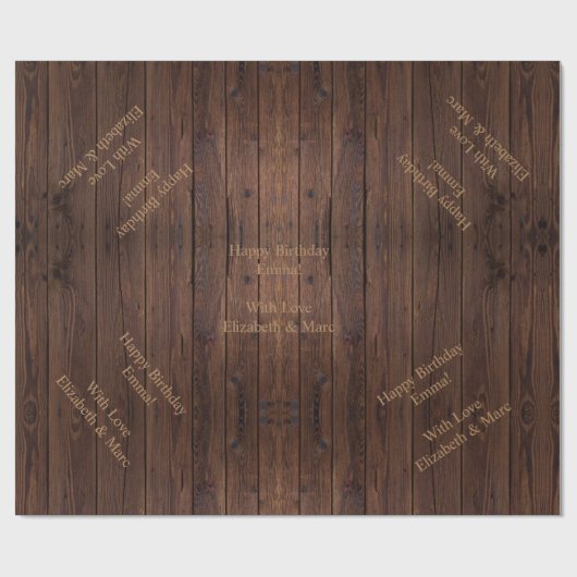 Rustikaler dunkelbrauner Holzzaun im Landstil Geschenkpapier (Flach)