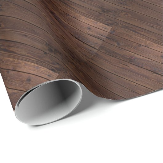 Rustikaler dunkelbrauner Holzzaun im Landstil Geschenkpapier (Rolleneckpunkt)