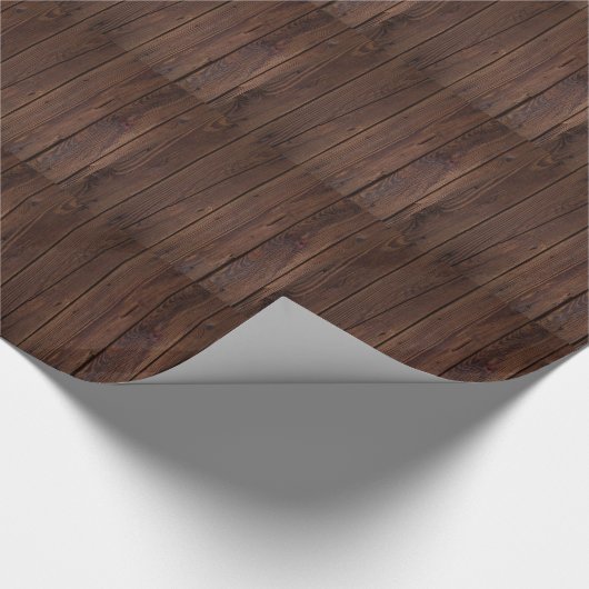 Rustikaler dunkelbrauner Holzzaun im Landstil Geschenkpapier (Ecke)