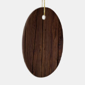 Rustikaler dunkelbrauner Holzzaun im Landstil Keramikornament (Rechts)