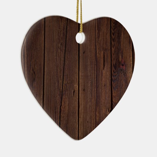 Rustikaler dunkelbrauner Holzzaun im Landstil Keramikornament (Rechts)