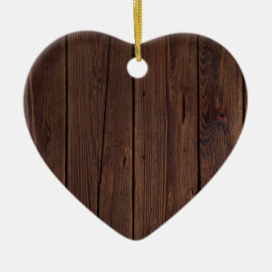 Rustikaler dunkelbrauner Holzzaun im Landstil Keramikornament