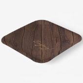 Rustikaler dunkelbrauner Holzzaun im Landstil Pappteller (Gewinkelt)