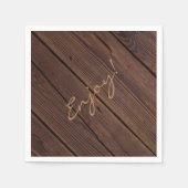 Rustikaler dunkelbrauner Holzzaun im Landstil Serviette (Vorderseite)