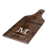 Rustikaler dunkler Braunholz Familienname Mit Mono Schneidebrett (Ecke)