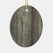 Rustikaler dunkler, gewitterter Holzboden Keramik Ornament (Rechts)