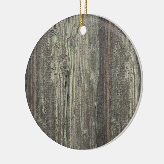 Rustikaler dunkler, gewitterter Holzboden Keramik Ornament (Links)