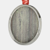 Rustikaler dunkler, gewitterter Holzboden Silbernes Ornament (Links)