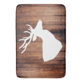 Rustikaler dunkler Holzbaum Weiße Hirsche Badematte (Vorderseite Vertikal)