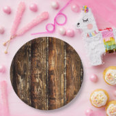 Rustikaler dunkler hölzerner WegwerfpapierTeller Pappteller (Party)