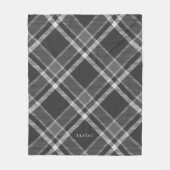 Rustikaler dunkler Holzkohle Grau Tartan Kariert m Fleecedecke (Vorderseite)