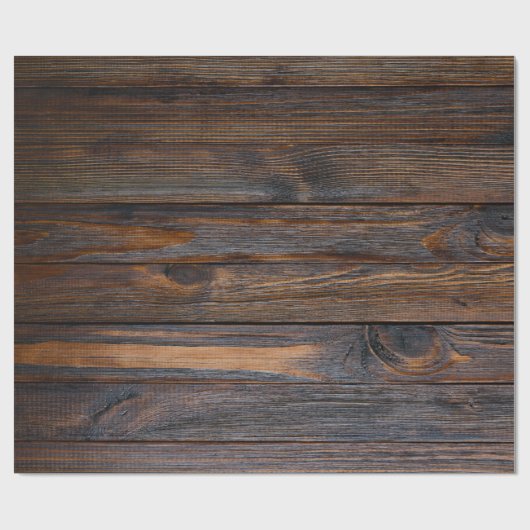 Rustikaler Dunkler Holzteppich Geschenkpapier (Flach)