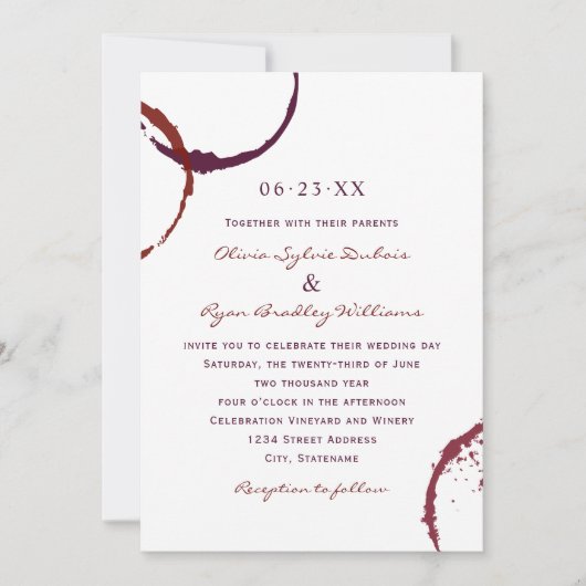 Rustikaler dunkler Roter Weinstock Einladung zur H (Vorderseite)