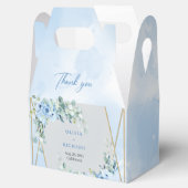 Rustikaler Dusty Blue Floral Eukalyptus Goldrahmen Geschenkschachtel (Geöffnet)