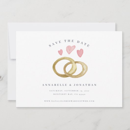 Rustikaler Ehering hübsch rosa mädchenhaft modern (Vorderseite)