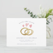 Rustikaler Ehering hübsch rosa mädchenhaft modern (Stehend Vorderseite)