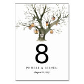 Rustikaler Eichenbaum Hochzeiten Single Tischnumme Tischnummer (Rückseite)