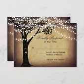 Rustikaler Eichenbaum-Hochzeitskarte RSVP Karte (Vorne/Hinten)
