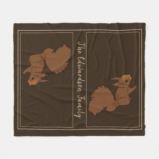 Rustikaler Eichhörnchenname Fleecedecke (Vorderseite (Horizontal))