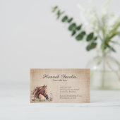 Rustikaler Einbruch, Pferde-Wildblume-Reiter Visitenkarte (Stehend Vorderseite)