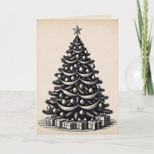 Rustikaler Einfacher Moderner Trendiger Weihnachts Feiertagskarte