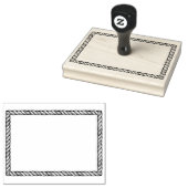 Rustikaler, einfacher, rechteckiger 2x3 Rahmen Gummistempel (Stempel)