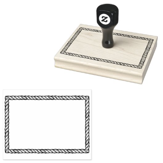 Rustikaler, einfacher, rechteckiger 2x3 Rahmen Gummistempel (Stempel)