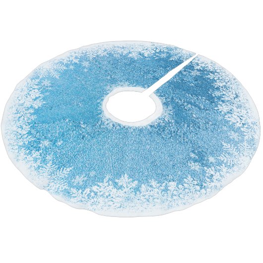 Rustikaler Eis-Schneeflocke-Baum-Rock Polyester Weihnachtsbaumdecke (Schrägansicht)