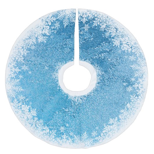 Rustikaler Eis-Schneeflocke-Baum-Rock Polyester Weihnachtsbaumdecke (Vorderseite)