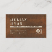 Rustikaler Eisen mit fett gestanzter Metalltypogra Visitenkarte (Vorderseite)