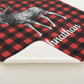 Rustikaler Elch-Büffel-Karo-Holzfäller kariert Sherpadecke (3/4)