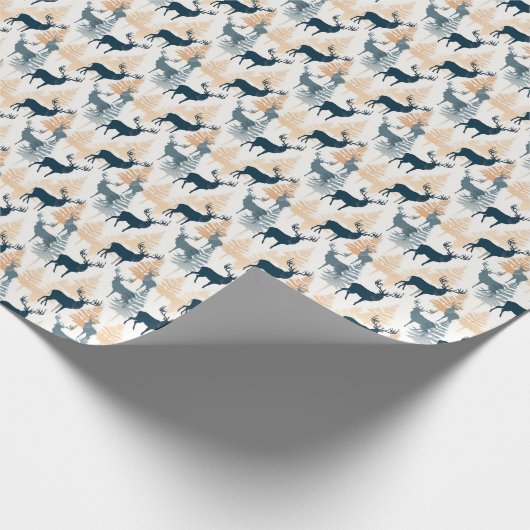 Rustikaler Elch im Schnee Geschenkpapier (Ecke)