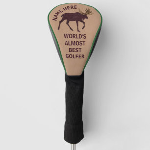 Rustikaler Elch-Imitat Leder-Blick lustig Golf Headcover