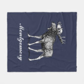 Rustikaler Elch mit einem festen, benutzerdefinier Fleecedecke (Vorderseite (Horizontal))