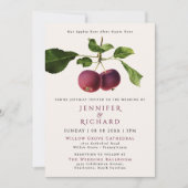 Rustikaler Elegant Burgund Apple je nach Hochzeit Einladung (Vorderseite)