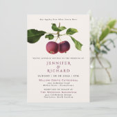 Rustikaler Elegant Burgund Apple je nach Hochzeit Einladung (Stehend Vorderseite)