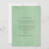 Rustikaler Elegant Grünkalender Ändern Sie das Dat Ankündigung (Rückseite)