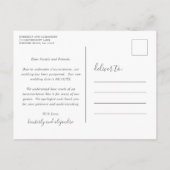 Rustikaler Elegant Grünkalender Ändern Sie das Dat Ankündigungspostkarte (Rückseite)