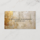 Rustikaler Elfenbeingolden Glitzer Abstrakt Berufl Visitenkarte (Vorderseite)
