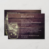 Rustikaler Empfang für Holzmason Jar Begleitkarte (Vorne/Hinten)