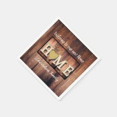 Rustikaler Empfang unseres neuen Zuhause-Familienn Serviette (Ecke)