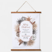 Rustikaler, erdgetrockneter botanischer Weihnachts Wandteppich Mit Holzrahmen (Vorderseite)