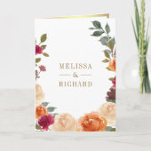 Rustikaler, erdiger Blumenkranz QR-Code Hochzeit Einladung (Vorderseite)