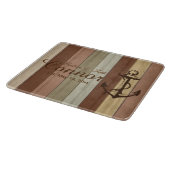 Rustikaler Erdton hölzerne Seestreifen u. Anker Schneidebrett (Ecke)